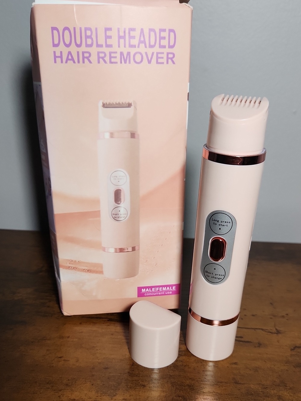 NWOT Double Headed Hair Remover - Blush Pink